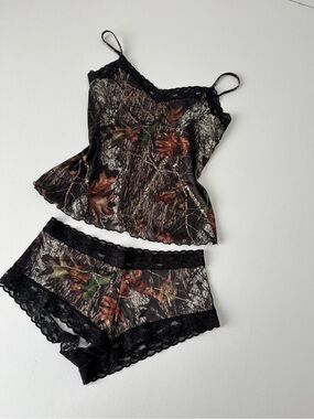 Wilderness Dreams Camo Lace Trim PJ Lingerie Set